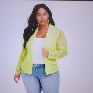 Neon green structured blazer